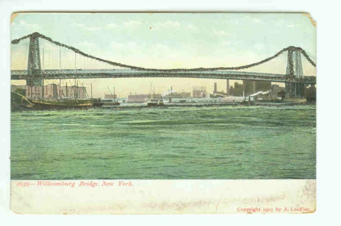 73644 NY New York City Vintage Postcard Williamsburg Bridge 1903