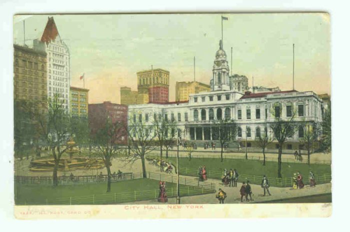 73650 NY New York City Vintage Postcard City Hall 1906 view