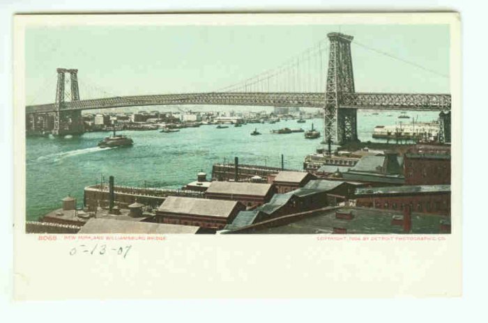 73665 NY New York City Vintage Postcard 1904 Williamsburg Bridge