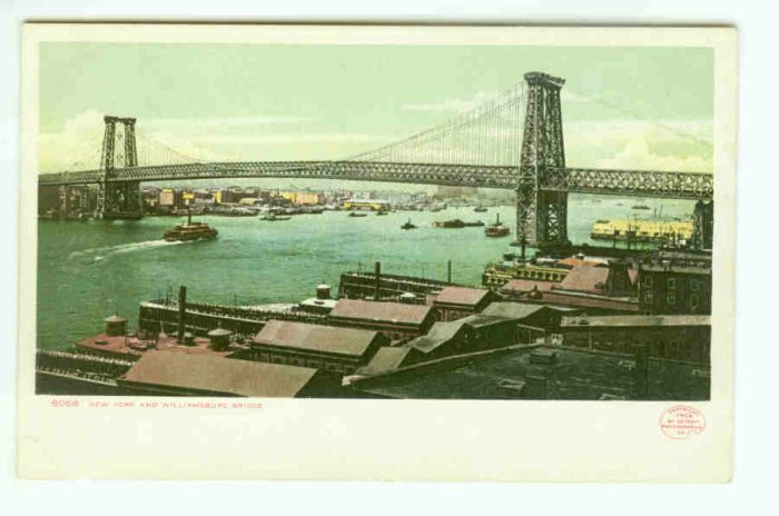 73675 NY New York City Vintage Postcard Williamsburg Bridge 1904