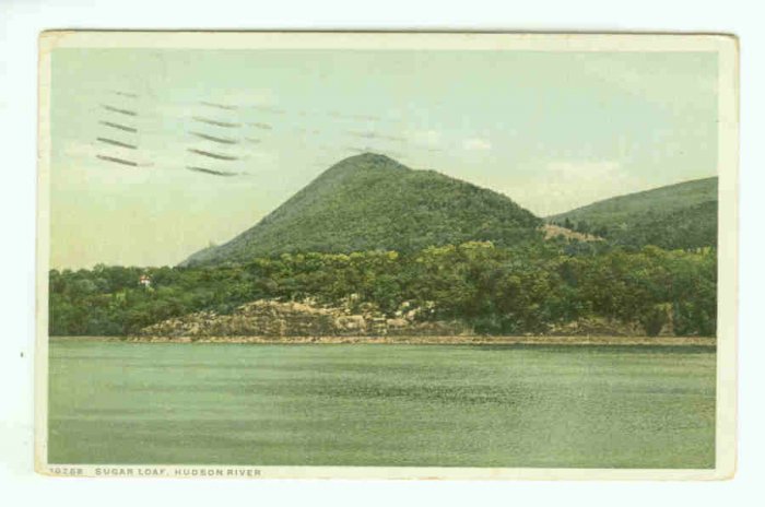 NY New York City Vintage Postcard Sugarloaf Hudson River