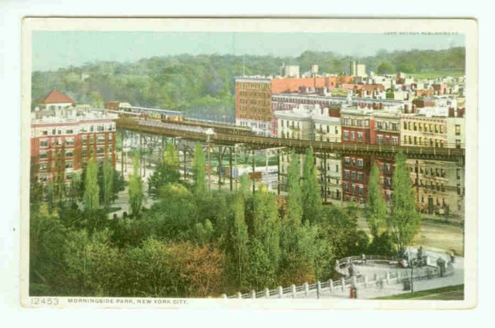 73677 NY New York City Vintage Postcard Morningside park
