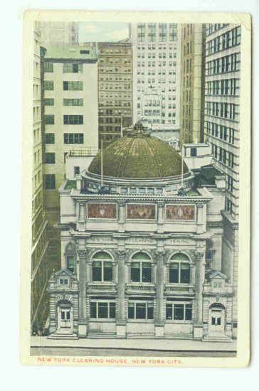 73686 NY New York City Vintage Postcard New York Clearing House