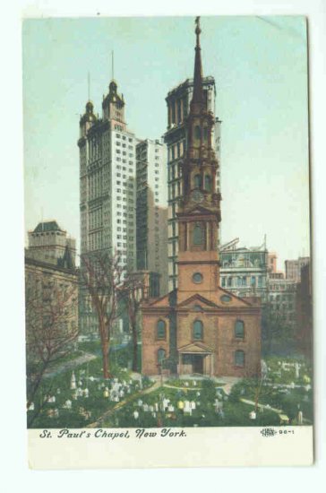 73688 NY New York City Vintage Postcard St. Paul's Chapel