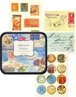 Ephemera Vintage Decorative Labels Stickers in Tin Cavallini Papers