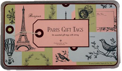 Cavallini & Co. Vintage Paris Gift Tags set of 36 in tin