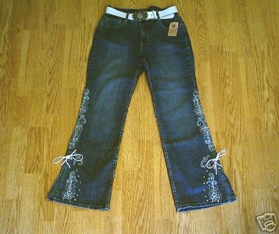ARIZONA STRETCH JEANS EMBROIDER JEANS-14-27 x 28-NWT