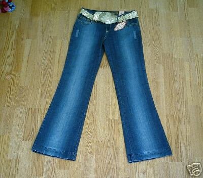 ARIZONA LOW RISE DISTRESSED JEANS-5-30 X 33.5-34-NWT