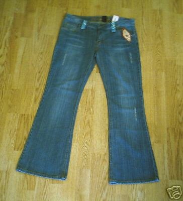 ARIZONA LOW RISE DISTRESSED JEANS-SIZE 11-35 X 32.5-NWT