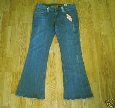 ARIZONA LOW RISE DISTRESSED JEANS-SIZE 9-33 X 32.5-NWT
