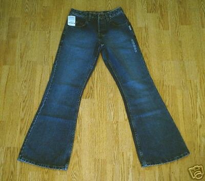 SILVER FADED LEG HIPSTER FLARE JEANS-SIZE 25 x 32-NWT