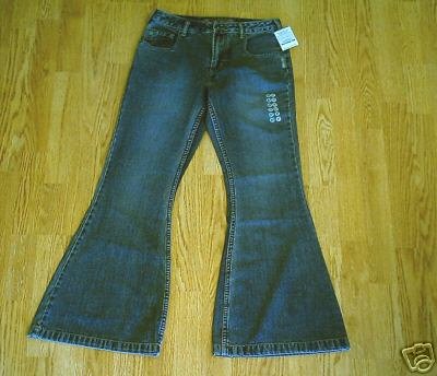 SILVER FADED LEG BIG FLARE JEANS-SIZE 27 X 31-NWT