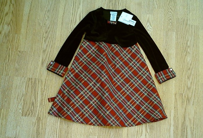 GEORGE CHRISTMAS GIRLS DRESS LONG SLEEVES-SIZE 5-NWT