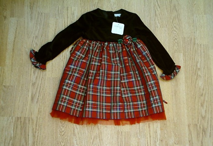 GEORGE CHRISTMAS GIRLS DRESS LONG SLEEVES-SIZE 4-NWT