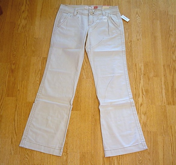AEROPOSTALE JEANS FLARE KHAKI PANTS-7/8 LONG-32/34-NWT