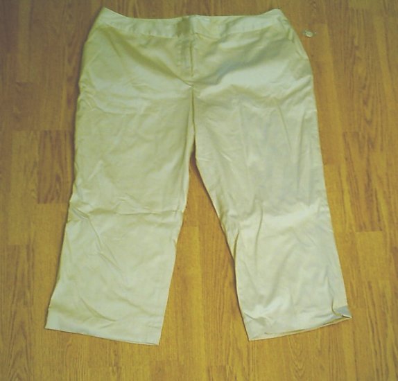 WORTHINGTON MARILYN FIT KHAKI CAPRI CROP PANTS-22 W-NWT