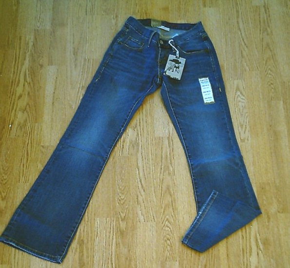 LEVIS CURVY BOOT STRETCH JEANS-SIZE 0 LONG-29 X 32 1/2-NWT RETAIL $68
