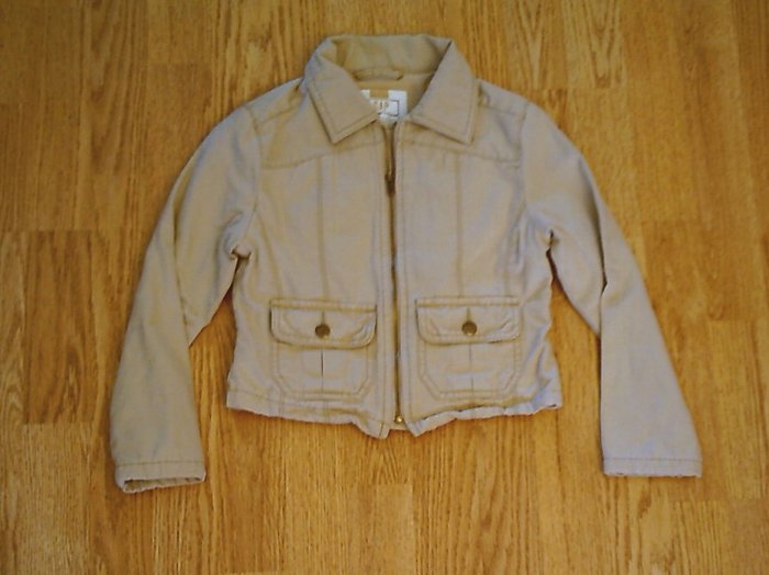 GAP JEANS GIRLS KHAKI JACKET COAT-SIZE MEDIUM 8 NEW