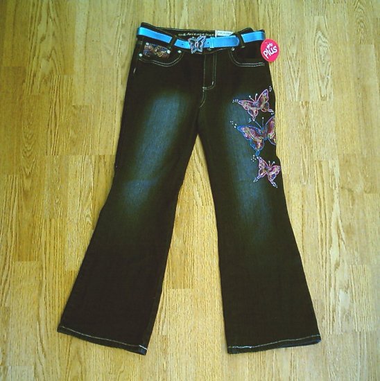 ARIZONA GIRLS FLARE BUTTERFLY JEANS-10 1/2 PLUS-NWT