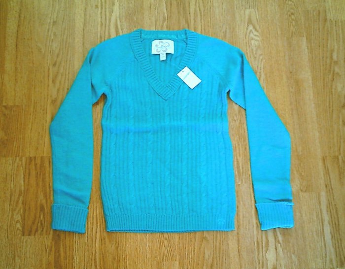 LIMITED TOO JEANS GIRLS TEEL GREEN SWEATER-SIZE 14-NWT