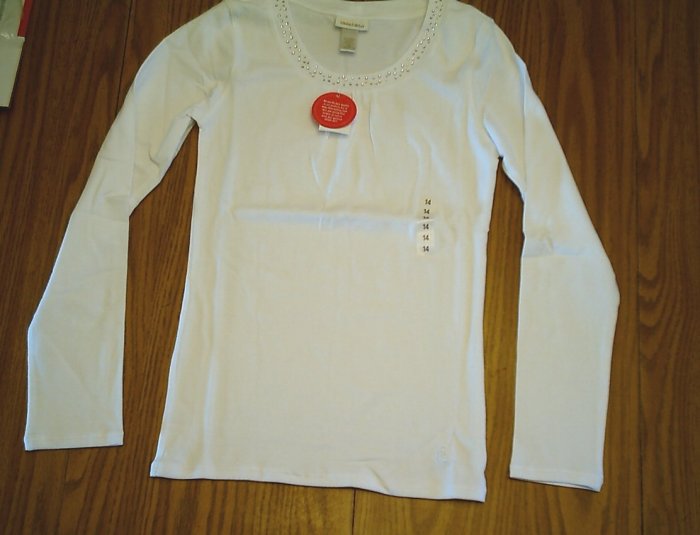 LIMITED TOO JEANS GIRLS WHITE SHIRT TOP-SIZE 14-NWT NEW