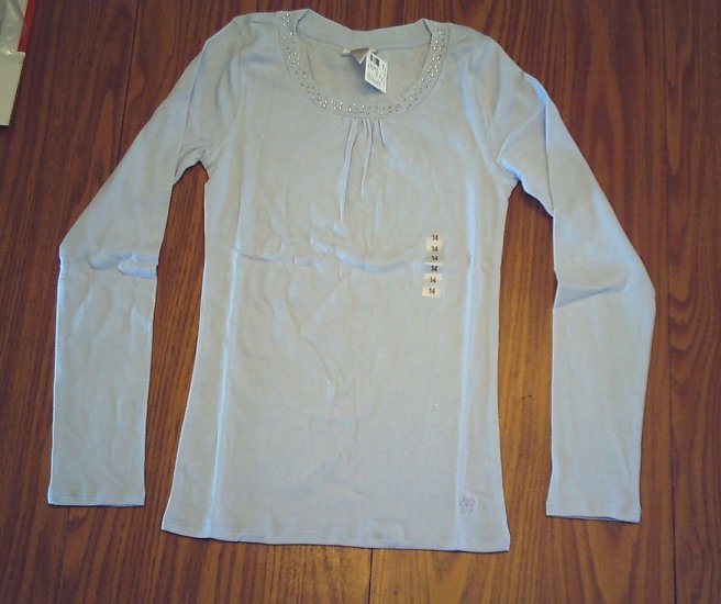 LIMITED TOO JEANS GIRLS BLUE SHIRT TOP-SIZE 14-NWT