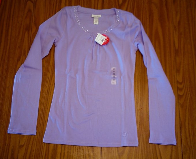 LIMITED TOO JEANS GIRLS PURPLE SHIRT TOP-SIZE 14-NWT