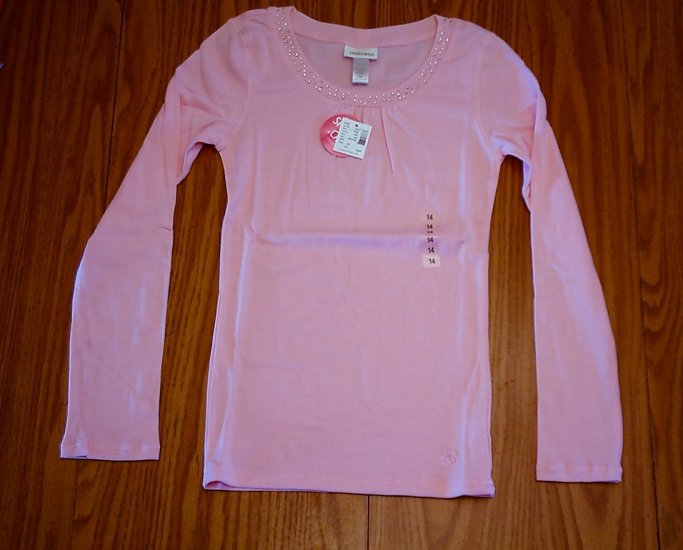 LIMITED TOO JEANS GIRLS PINK SHIRT TOP-SIZE 14-NWT NEW