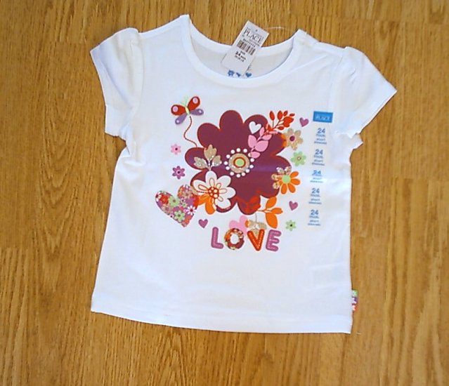 CHILDS PLACE LOVE FLOWER HEART TOP SHIRT-24 MONTHS-NWT