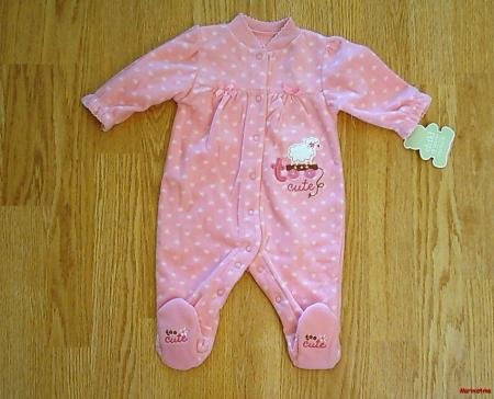 CARTERS BABY GIRLS SLEEP & PLAY FLEECE-0-3 MONTHS-NWT