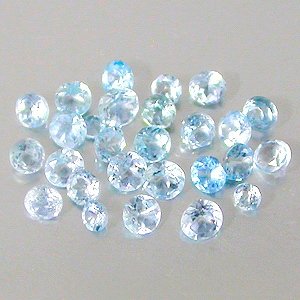 Natural Blue Topaz gems 1.5mm round cut stones $2.00 each