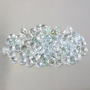 Natural 2.5mm round cut Aquamarine gems eye clean light blue $0.50 each