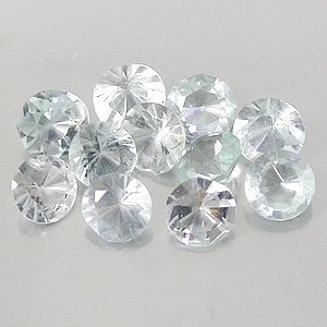 Natural 3mm round cut Aquamarine gems eye clean light blue $1.00 each