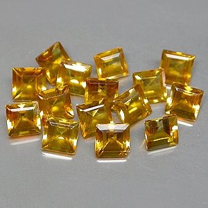 Natural 4mm Bright Orange Square cut Citrine gems clean $5.00 each