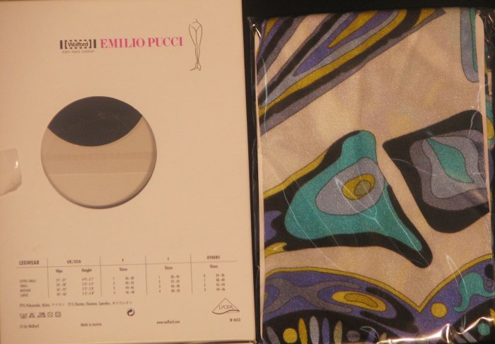 Wolford Pucci Capri Leggings Congo Blue Medium 190-14 -$210