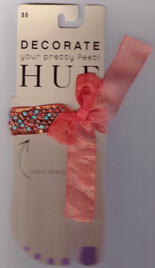 HUE BEADED ORGANZA BOW LIPSTICK ANKLET