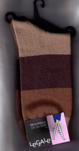 LeGale Micro Velour Sock - Wide Stripe-Browns