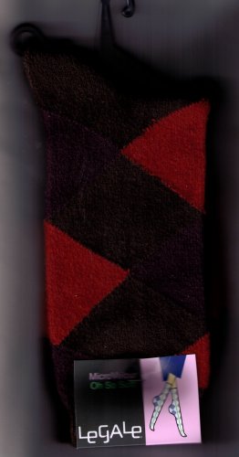 LeGale Argyle Micro Fiber Velour Sock - Orange-Purple-Brown