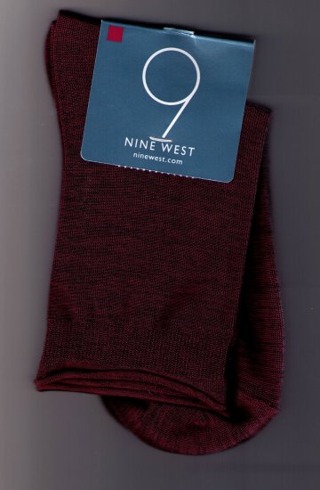 Nine West City Red Heather Jean Sock -Rolled Edge