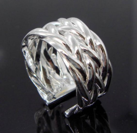 FREE P&P! 925 STERLING SILVER intersectant RING #55