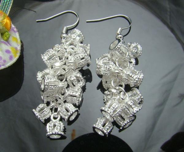 FREE P&P! 925 STERLING SILVER CROWN EARRINGS #39