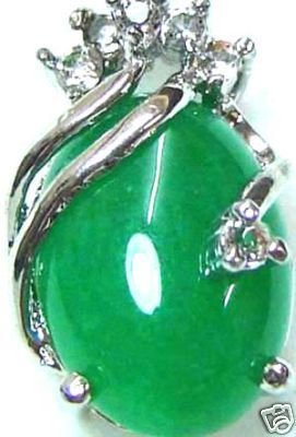 NEW STUNING ASIAN JEWELRY TIBET SILVER & JADE PENDANT