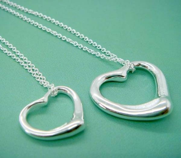 FREE P&P! 925 STERLING SILVER LOVER HEART NECKLACE #92