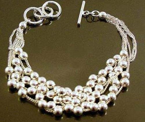 FREE P&P!925 STERLING SILVER BEAD Bracelet #158