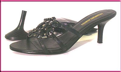 JONATHAN MARTIN Strappy Mules Slides Black Pumps Sz 8