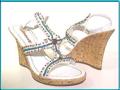 DOLLHOUSE White WEDGE Strappy Sandals Pumps Sz 8