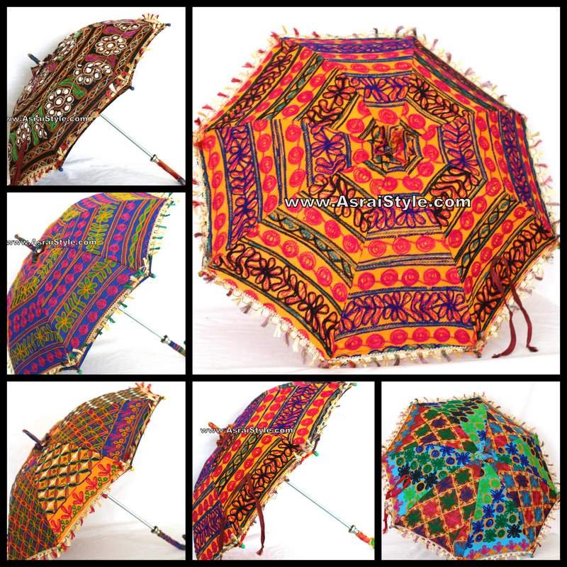 Bohemian Hippie Boho India Indian Embroidered Umbrella Wholesale Lot 2