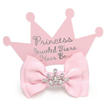 PINK HAIRBOW W/JEWEL CROWN