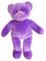 15" Purple Glitter Bear