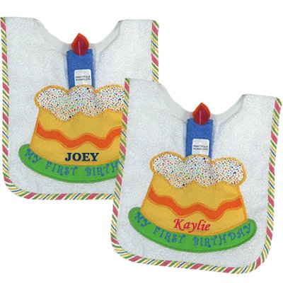 Personalized "My 1st Birthday" Bib & Washcloth Set